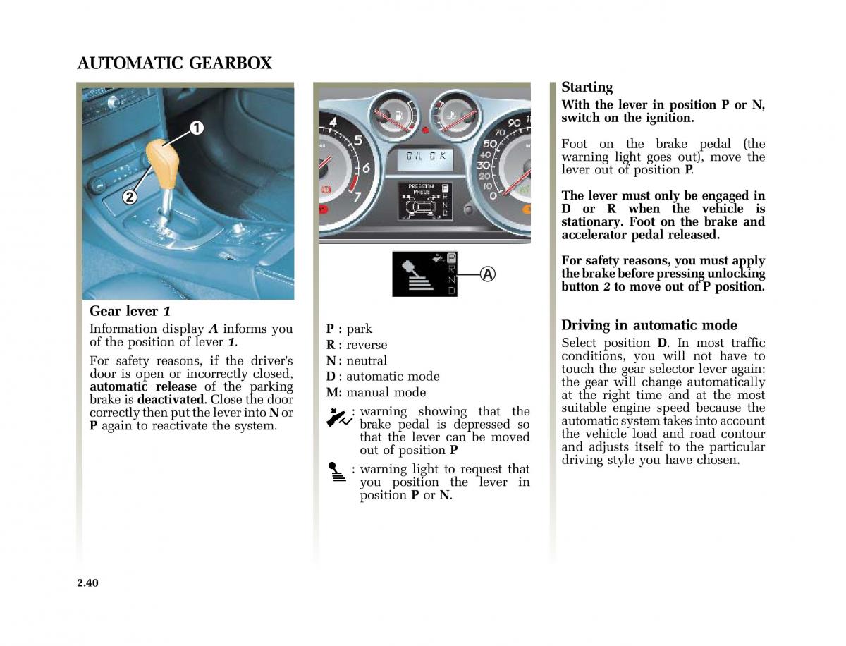 Renault Vel Satis owners manual / page 131