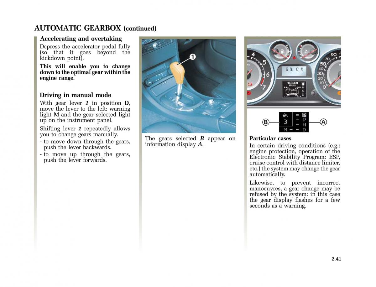 Renault Vel Satis owners manual / page 132