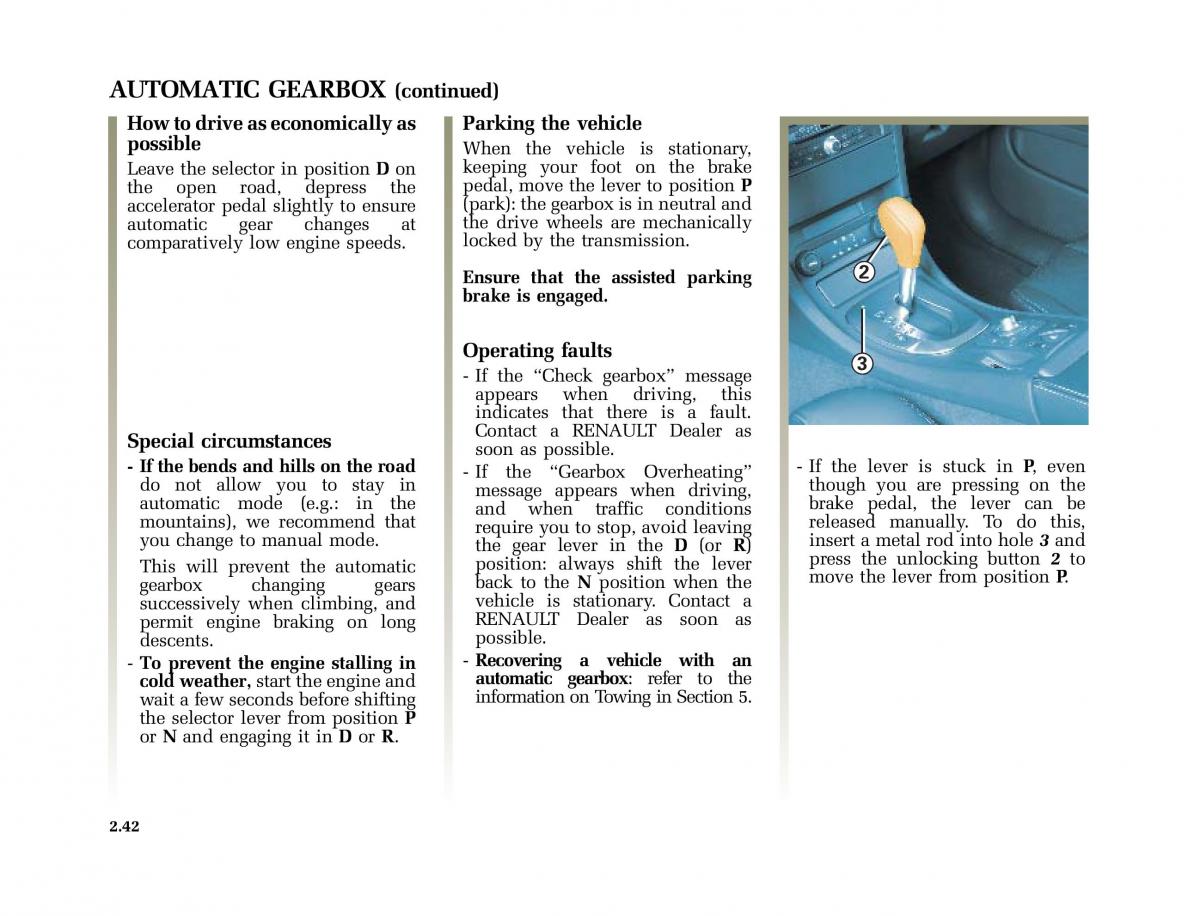 Renault Vel Satis owners manual / page 133