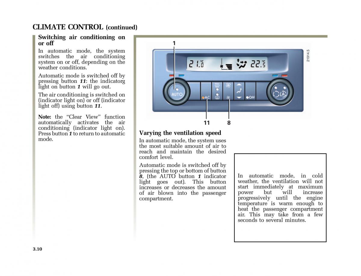 Renault Vel Satis owners manual / page 143