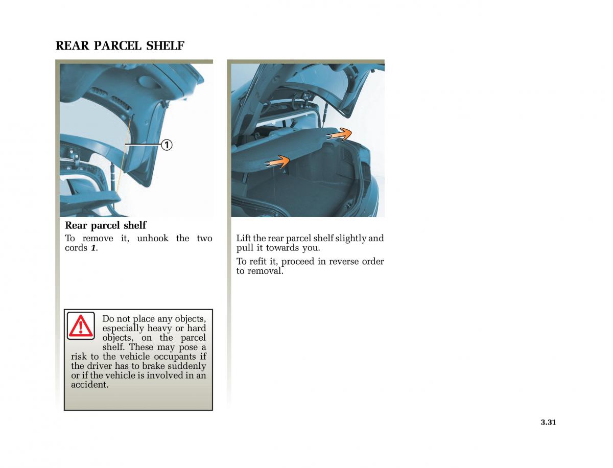 Renault Vel Satis owners manual / page 164