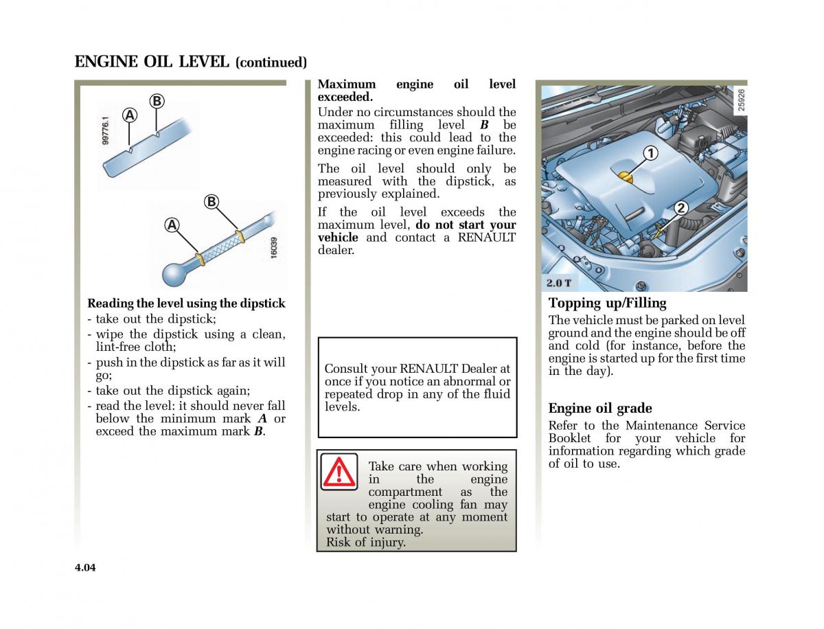 Renault Vel Satis owners manual / page 175