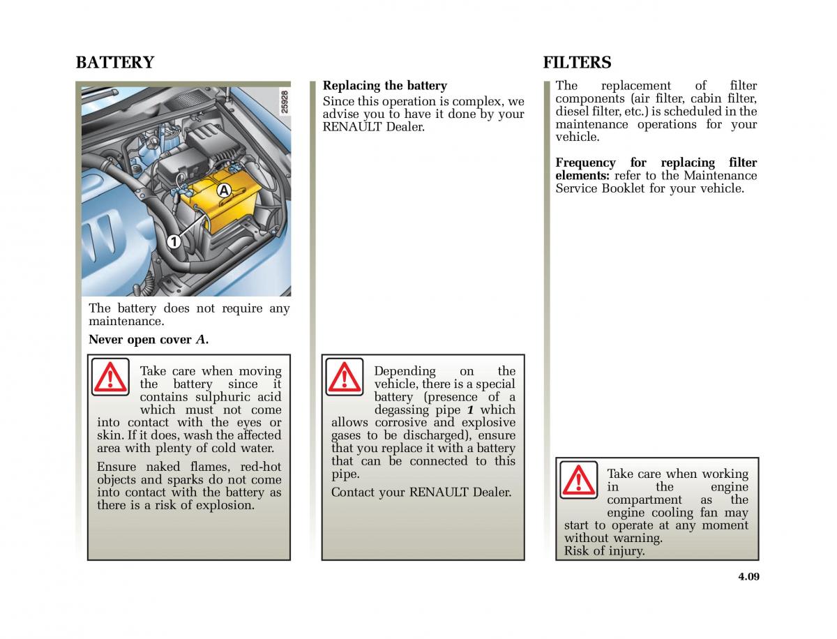 Renault Vel Satis owners manual / page 180