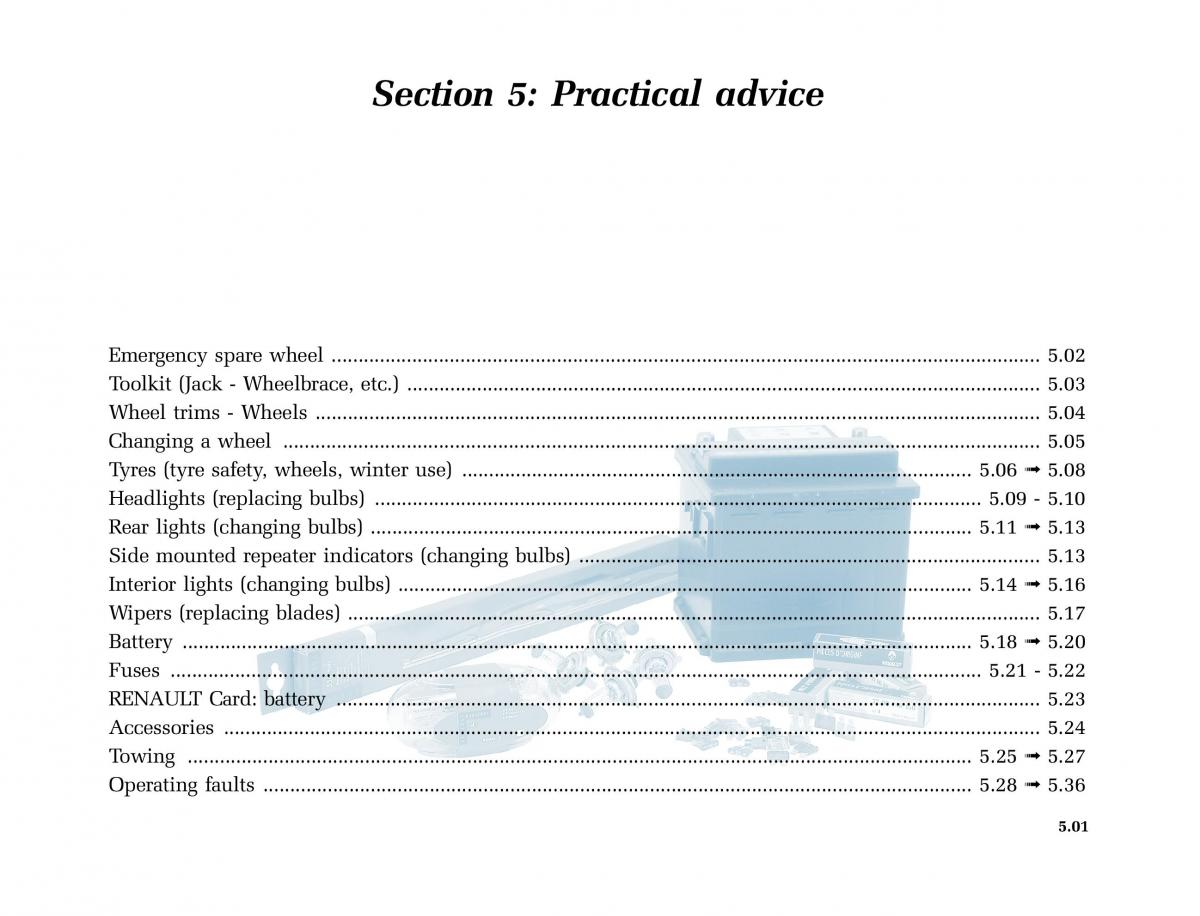 Renault Vel Satis owners manual / page 184