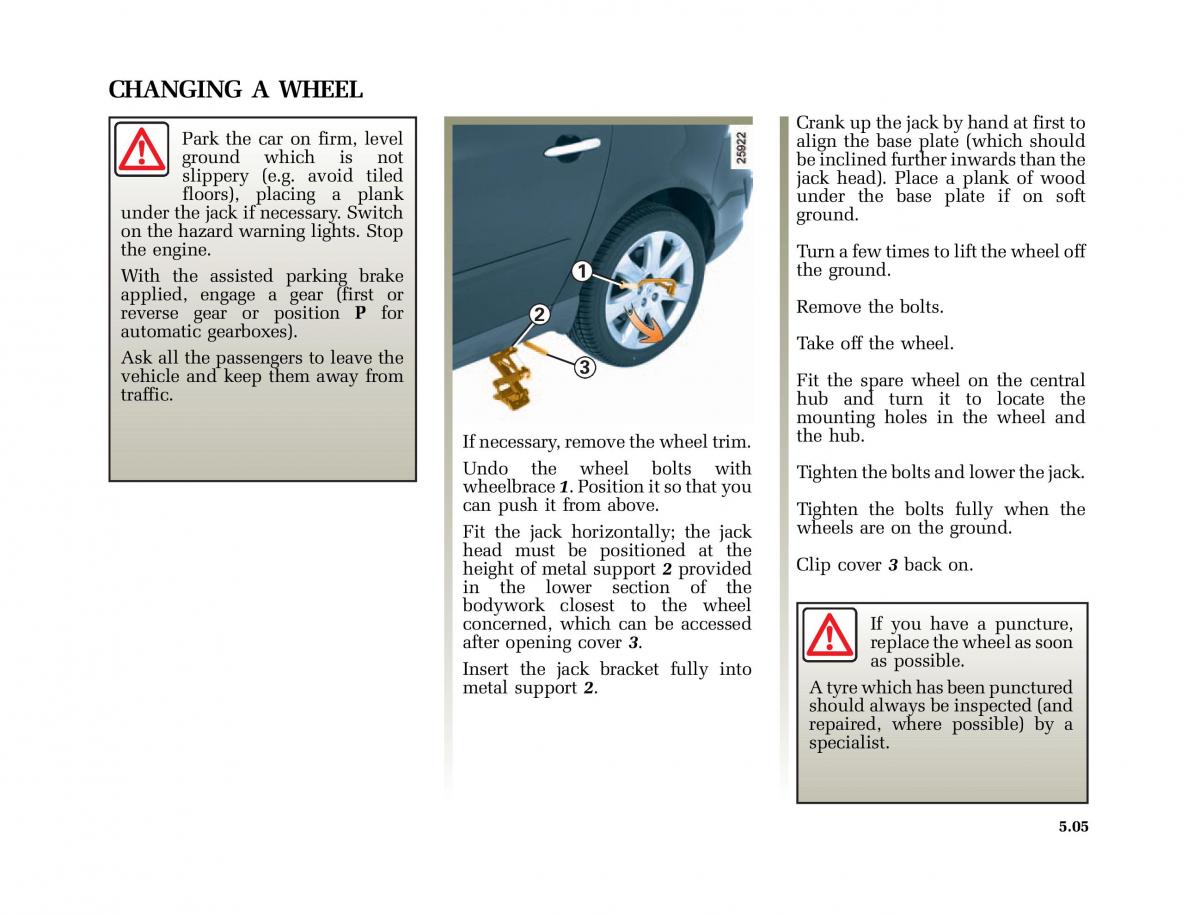 Renault Vel Satis owners manual / page 188