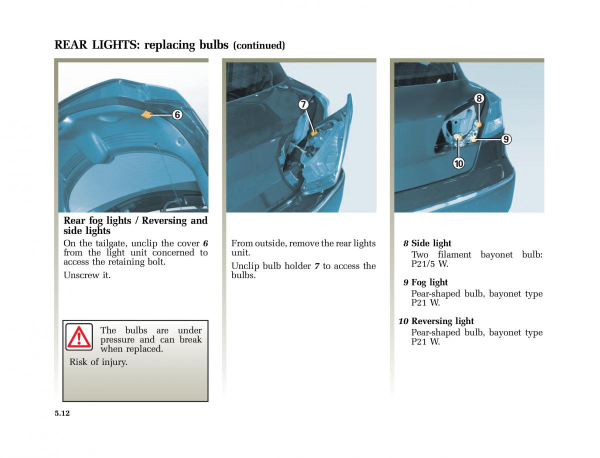 Renault Vel Satis owners manual / page 195