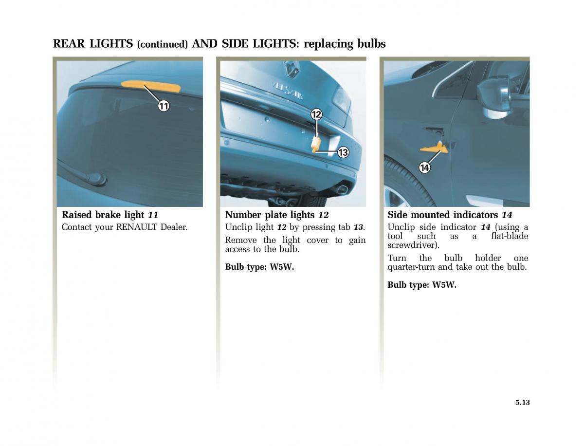 Renault Vel Satis owners manual / page 196