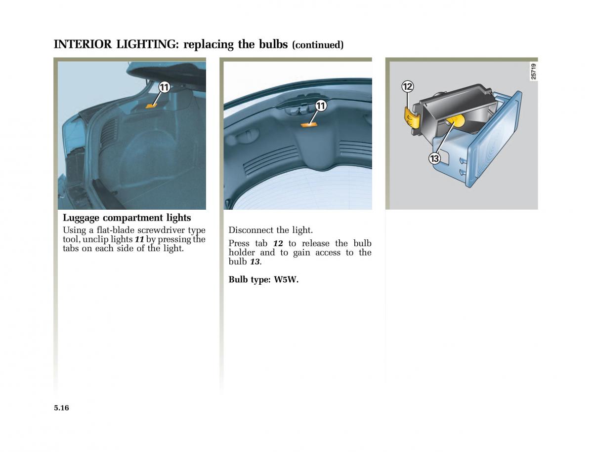 Renault Vel Satis owners manual / page 199