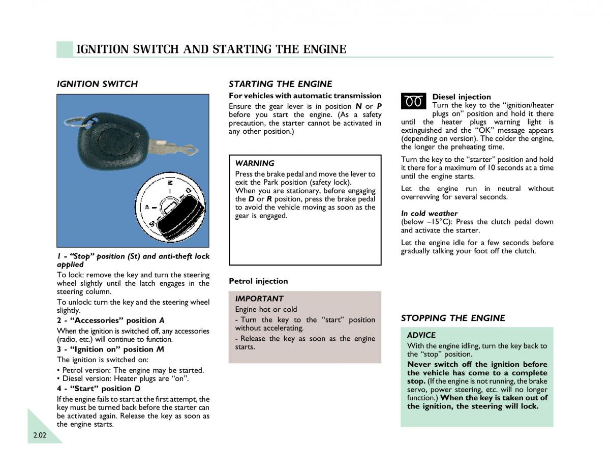 Renault Espace III 3 owners manual / page 55