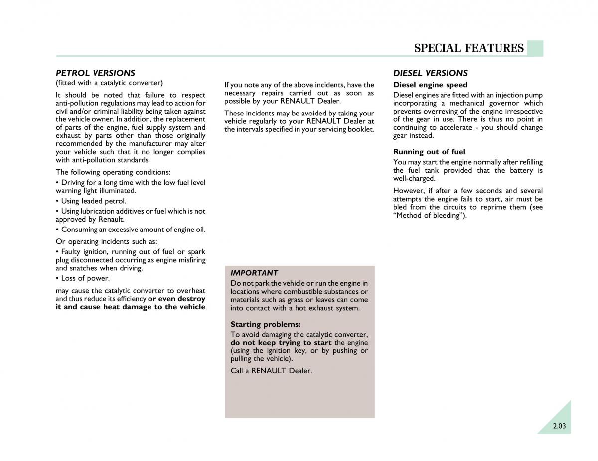 Renault Espace III 3 owners manual / page 56