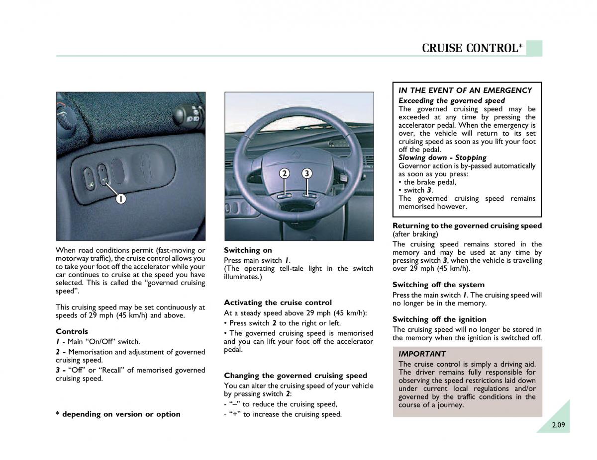 Renault Espace III 3 owners manual / page 62