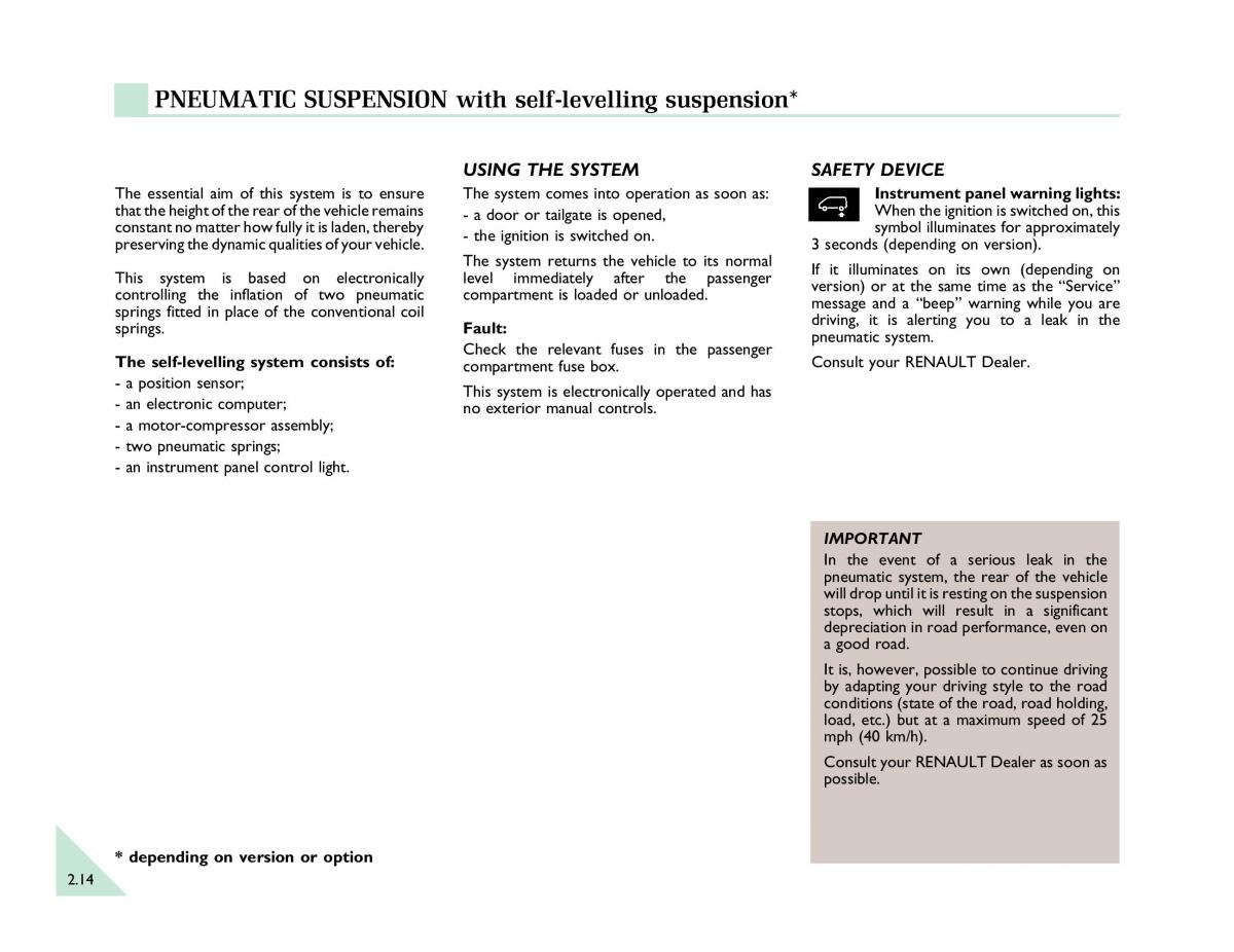 Renault Espace III 3 owners manual / page 67