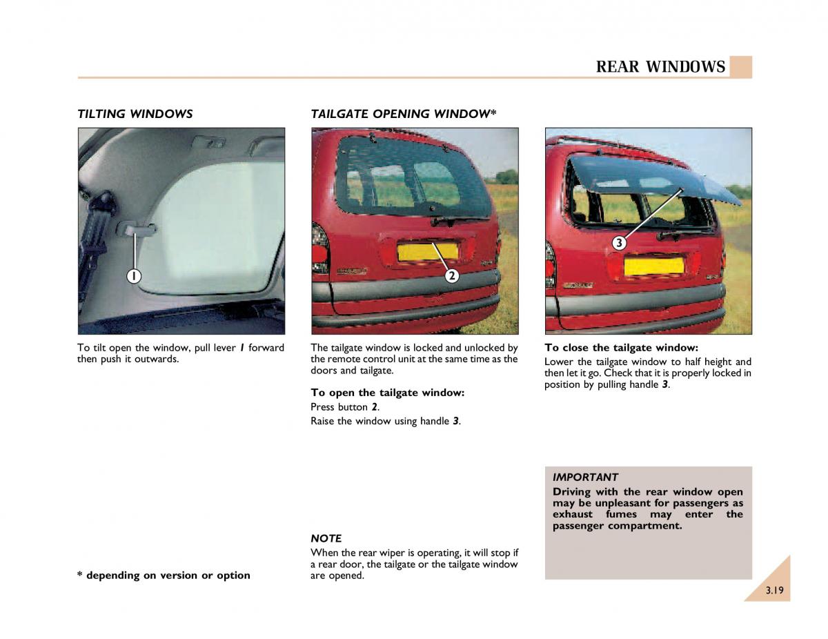 Renault Espace III 3 owners manual / page 86