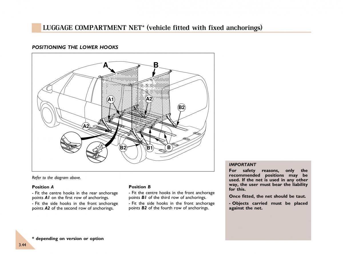 Renault Espace III 3 owners manual / page 111