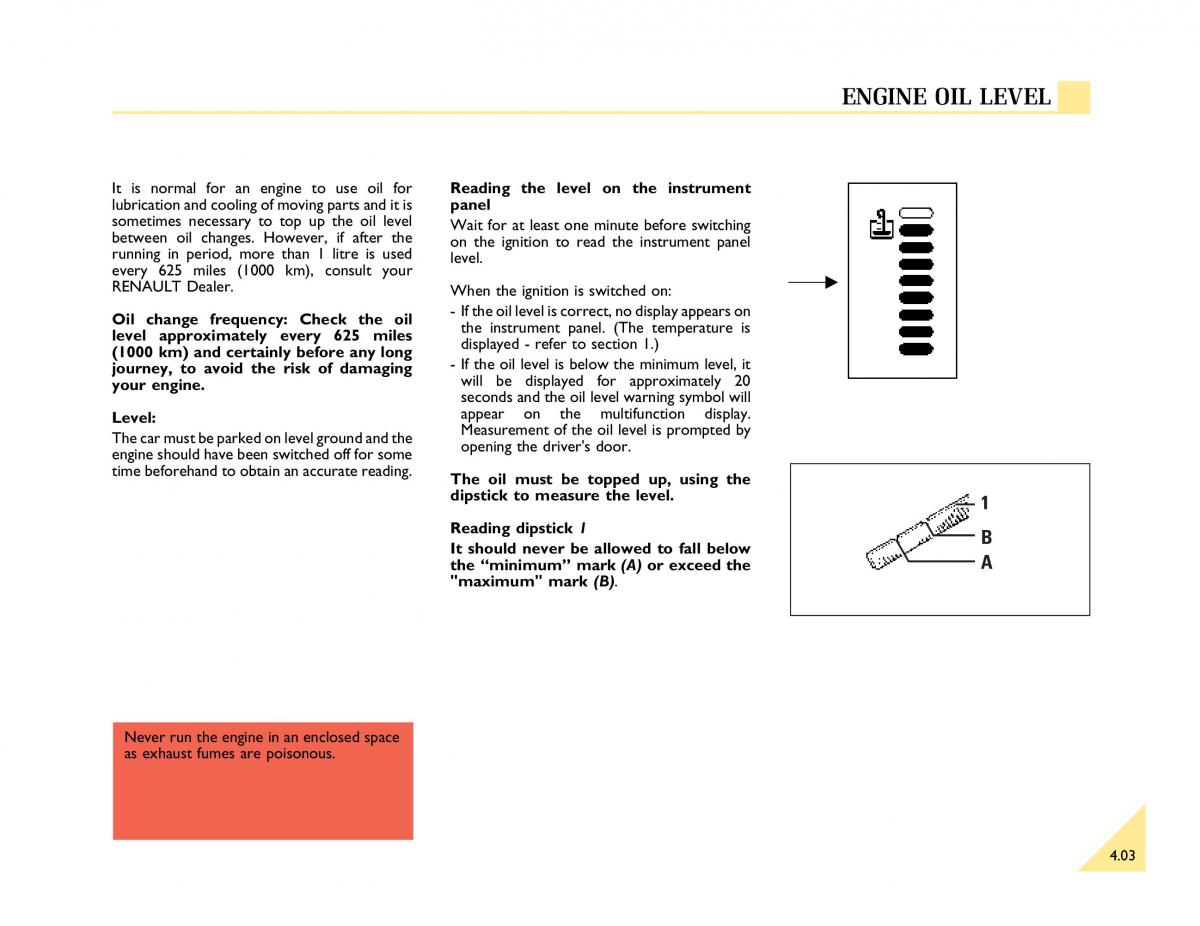 Renault Espace III 3 owners manual / page 116