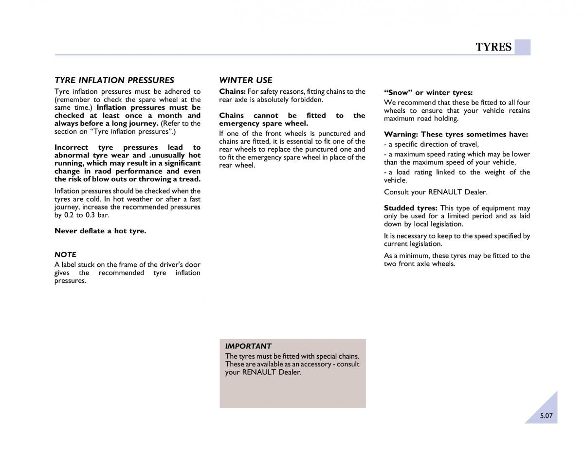 Renault Espace III 3 owners manual / page 138