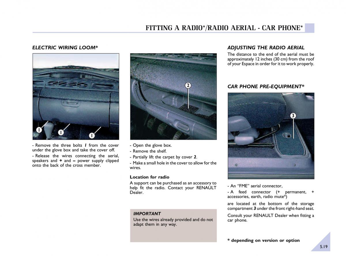 Renault Espace III 3 owners manual / page 150