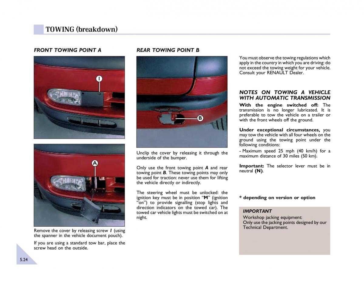 Renault Espace III 3 owners manual / page 155