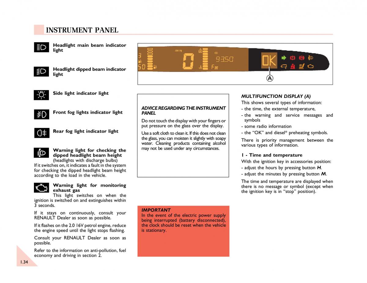 Renault Espace III 3 owners manual / page 39