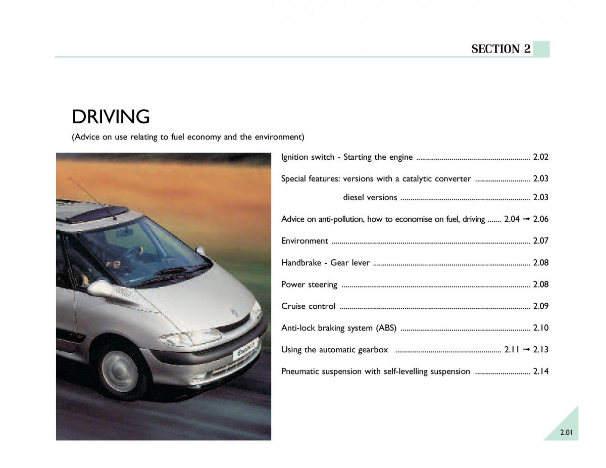 Renault Espace III 3 owners manual / page 54