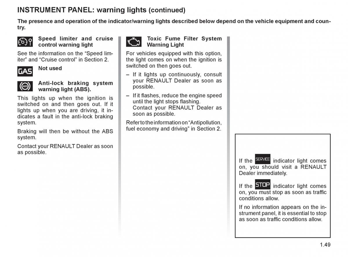 Renault Espace IV 4 owners manual / page 58