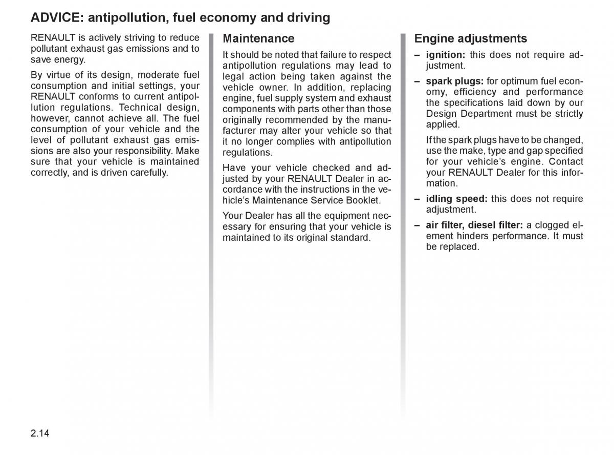 Renault Espace IV 4 owners manual / page 99