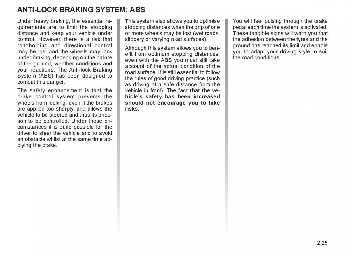 Renault Espace IV 4 owners manual / page 110