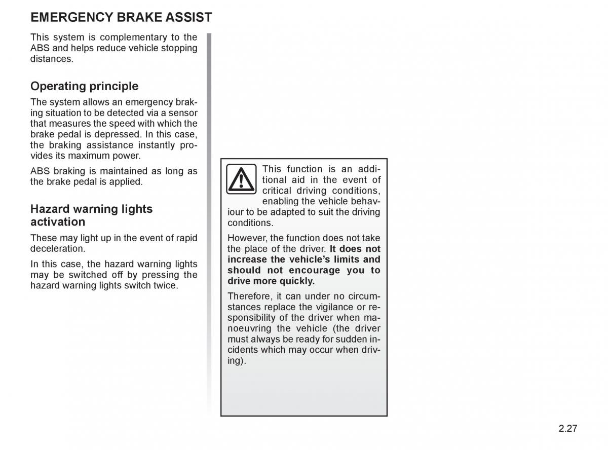 Renault Espace IV 4 owners manual / page 112