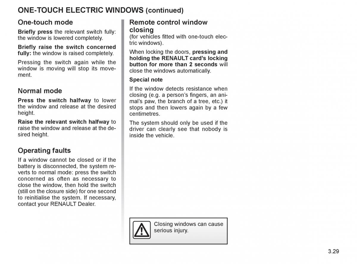 Renault Espace IV 4 owners manual / page 156