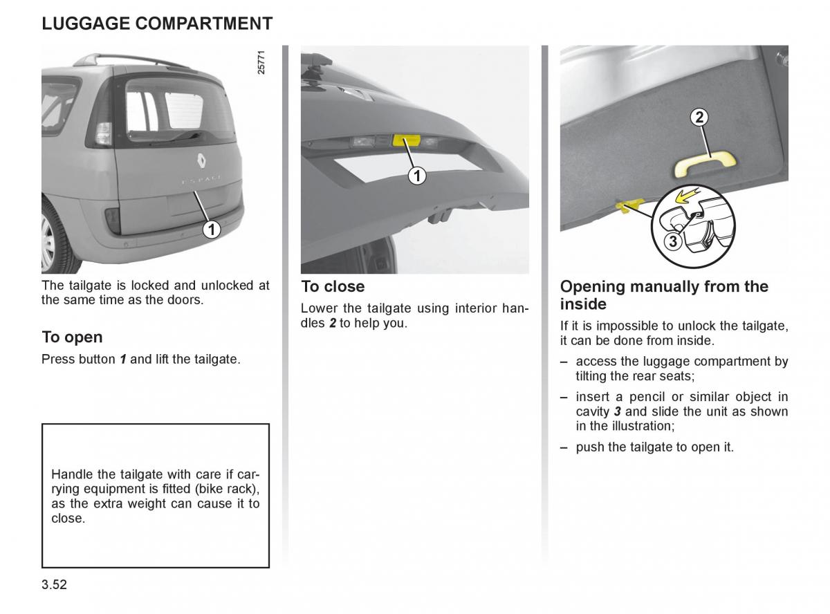 Renault Espace IV 4 owners manual / page 179