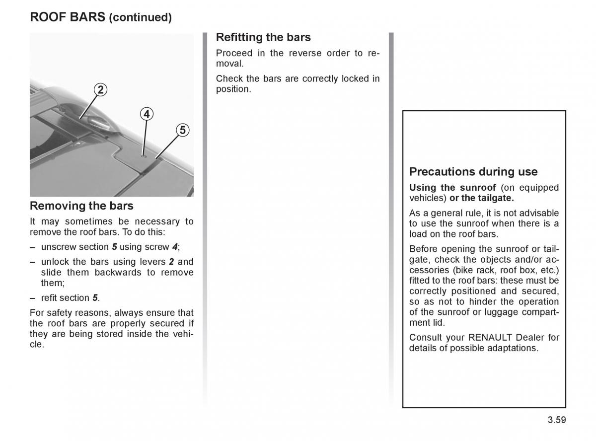 Renault Espace IV 4 owners manual / page 186