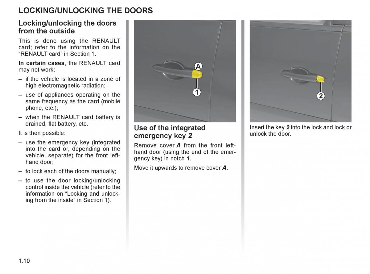 Renault Espace IV 4 owners manual / page 19