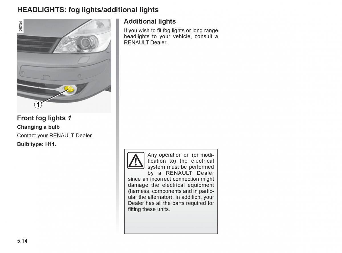 Renault Espace IV 4 owners manual / page 217