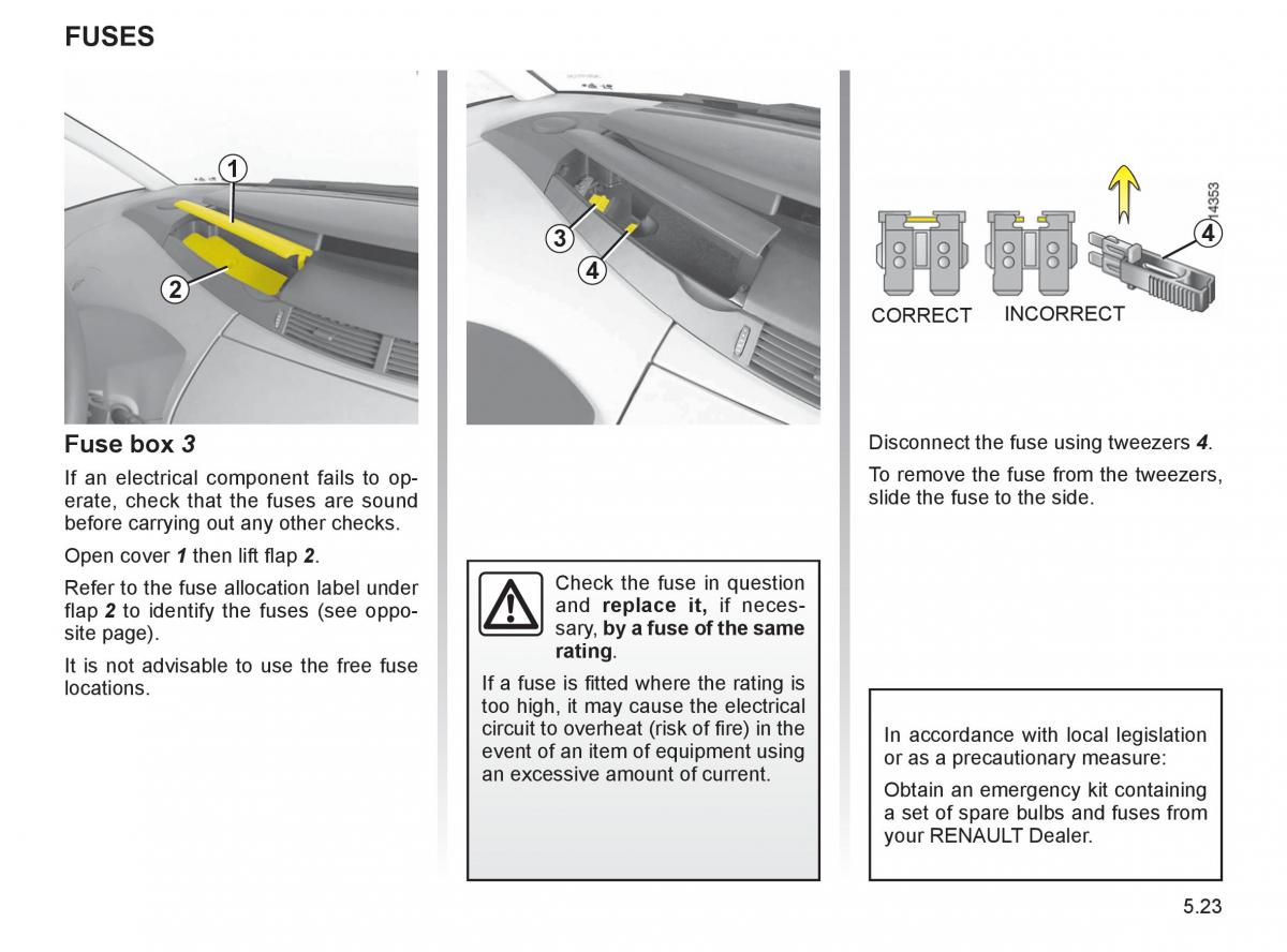 Renault Espace IV 4 owners manual / page 226