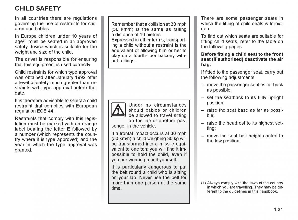 Renault Espace IV 4 owners manual / page 40