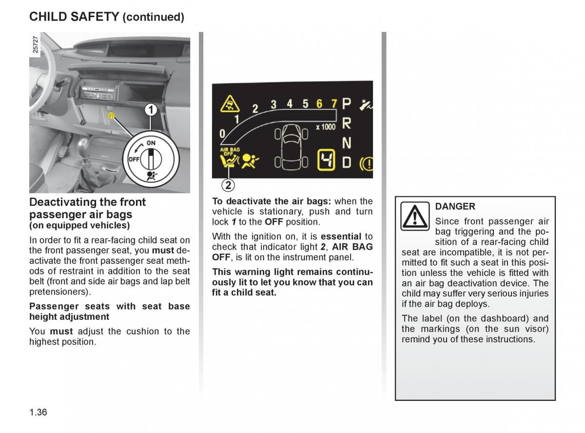 Renault Espace IV 4 owners manual / page 45