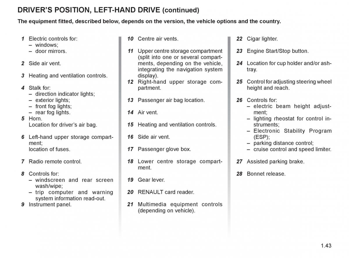 Renault Espace IV 4 owners manual / page 52