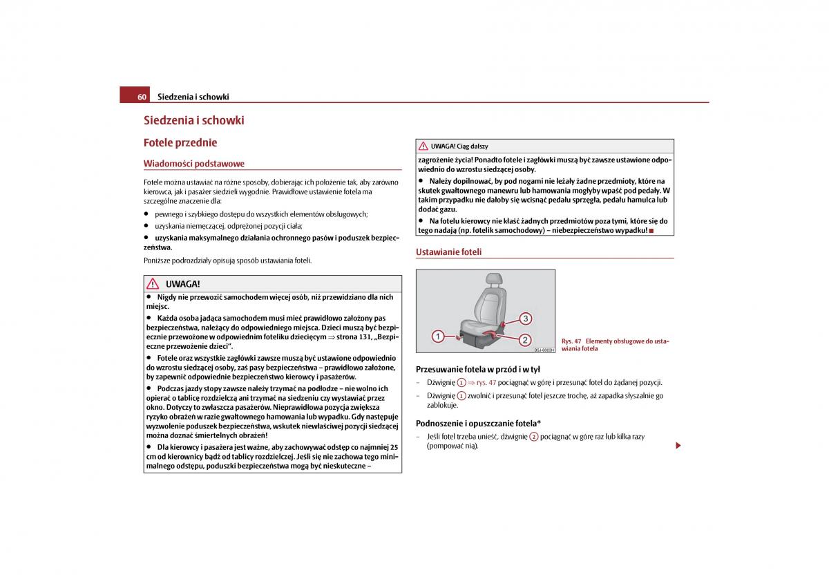 Skoda Roomster instrukcja obslugi / page 62