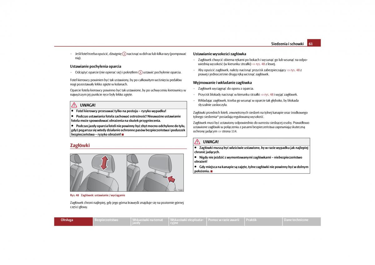 Skoda Roomster instrukcja obslugi / page 63