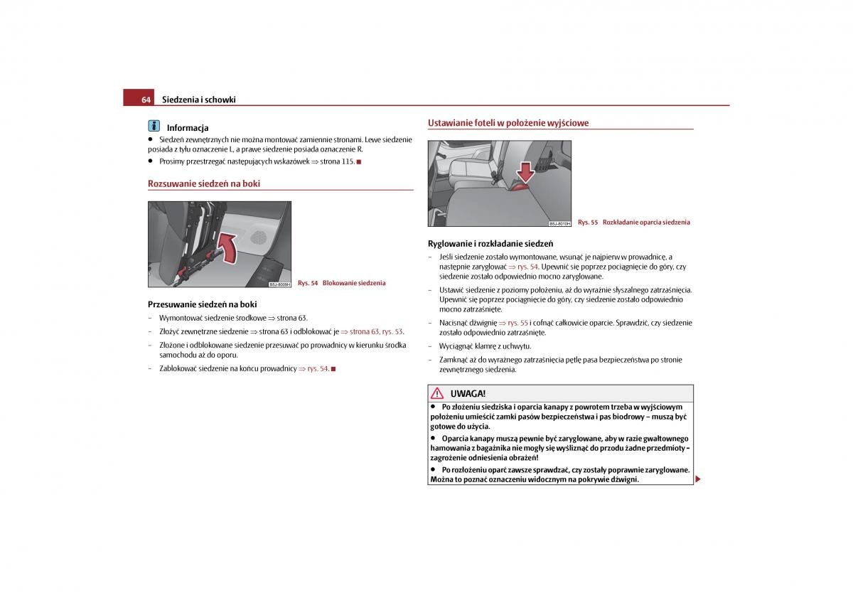 Skoda Roomster instrukcja obslugi / page 66