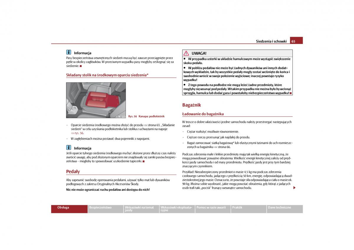 Skoda Roomster instrukcja obslugi / page 67