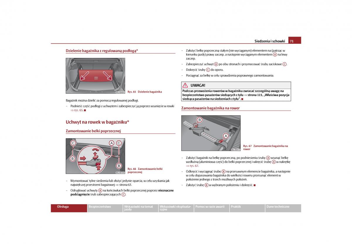 Skoda Roomster instrukcja obslugi / page 73