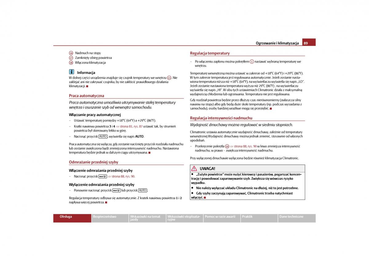 Skoda Roomster instrukcja obslugi / page 91