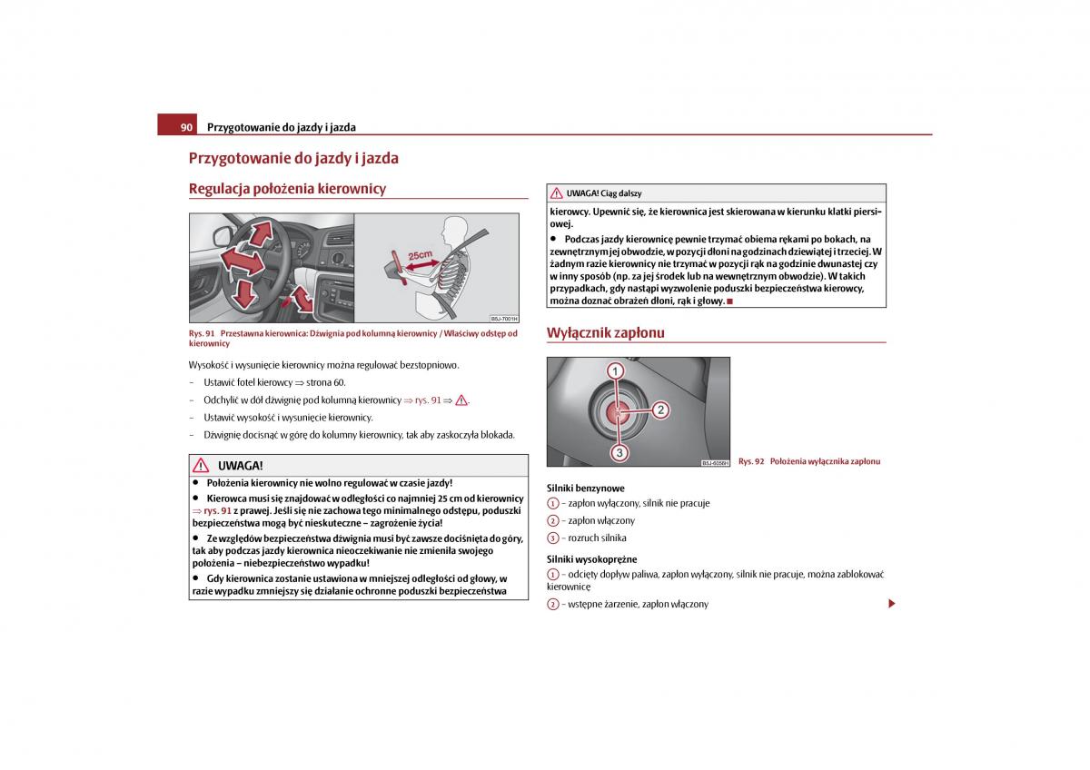 Skoda Roomster instrukcja obslugi / page 92