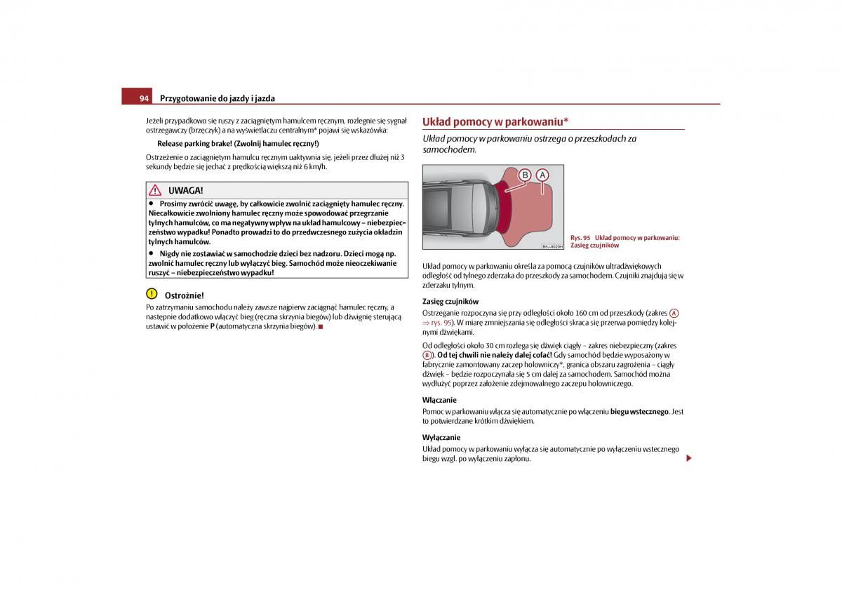 Skoda Roomster instrukcja obslugi / page 96