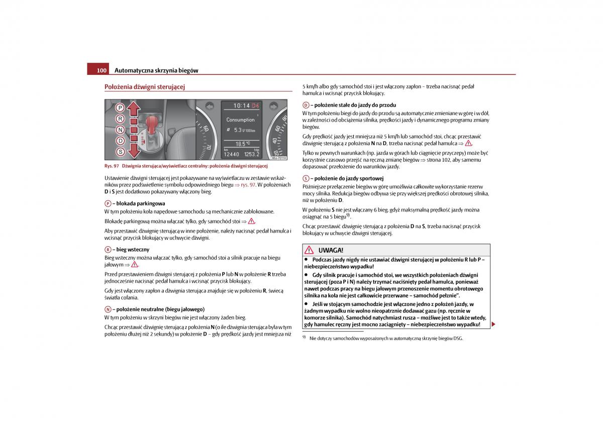 Skoda Roomster instrukcja obslugi / page 102