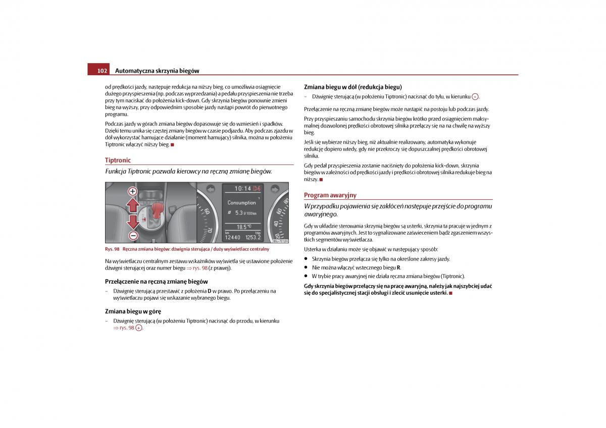 Skoda Roomster instrukcja obslugi / page 104