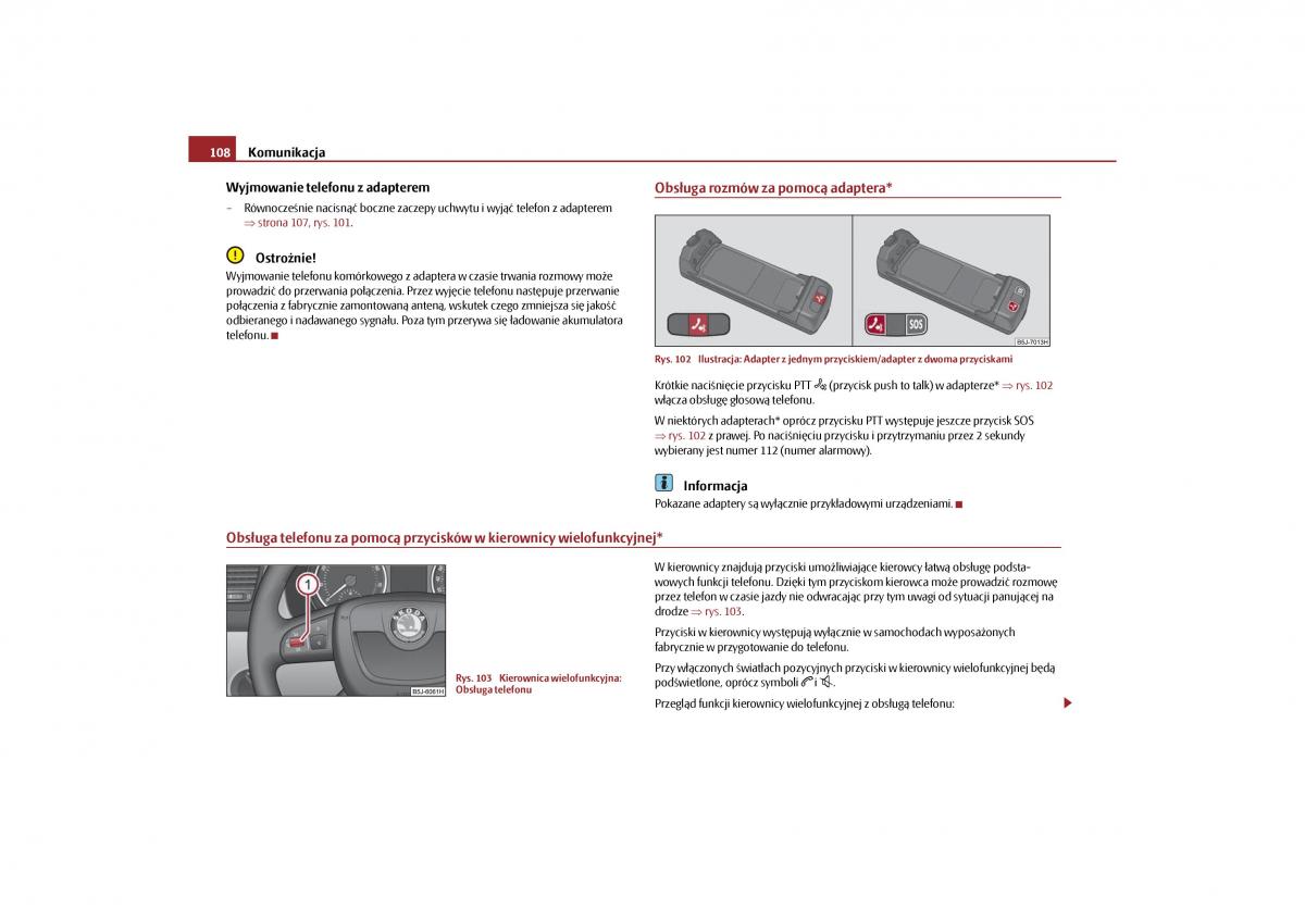 Skoda Roomster instrukcja obslugi / page 110