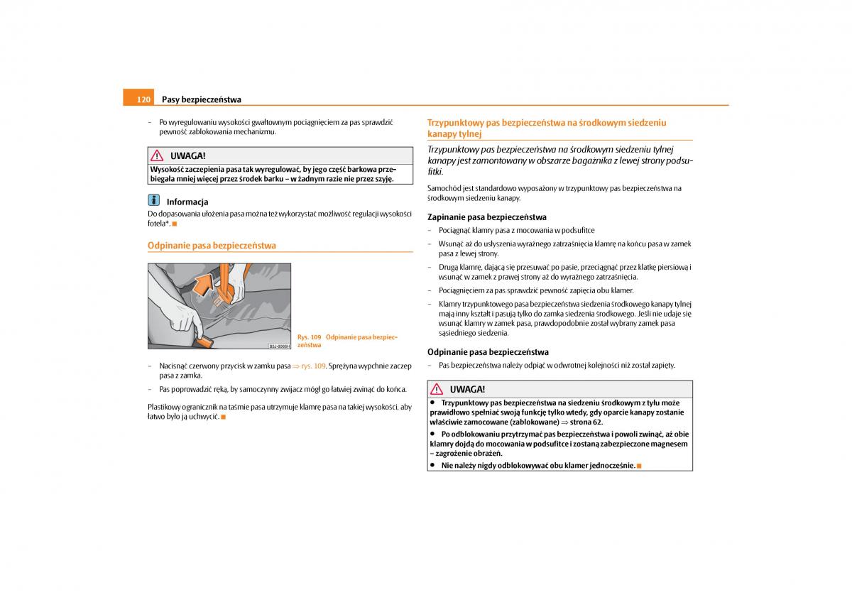 Skoda Roomster instrukcja obslugi / page 122