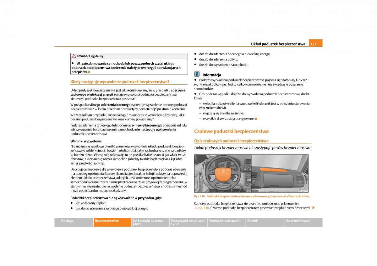 Skoda Roomster instrukcja obslugi / page 125